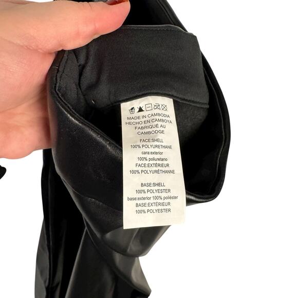 NWT Michael Michael Kors Rocker Edgy Faux Leather Legging Pants Felt Lined Large - Picture 11 of 13